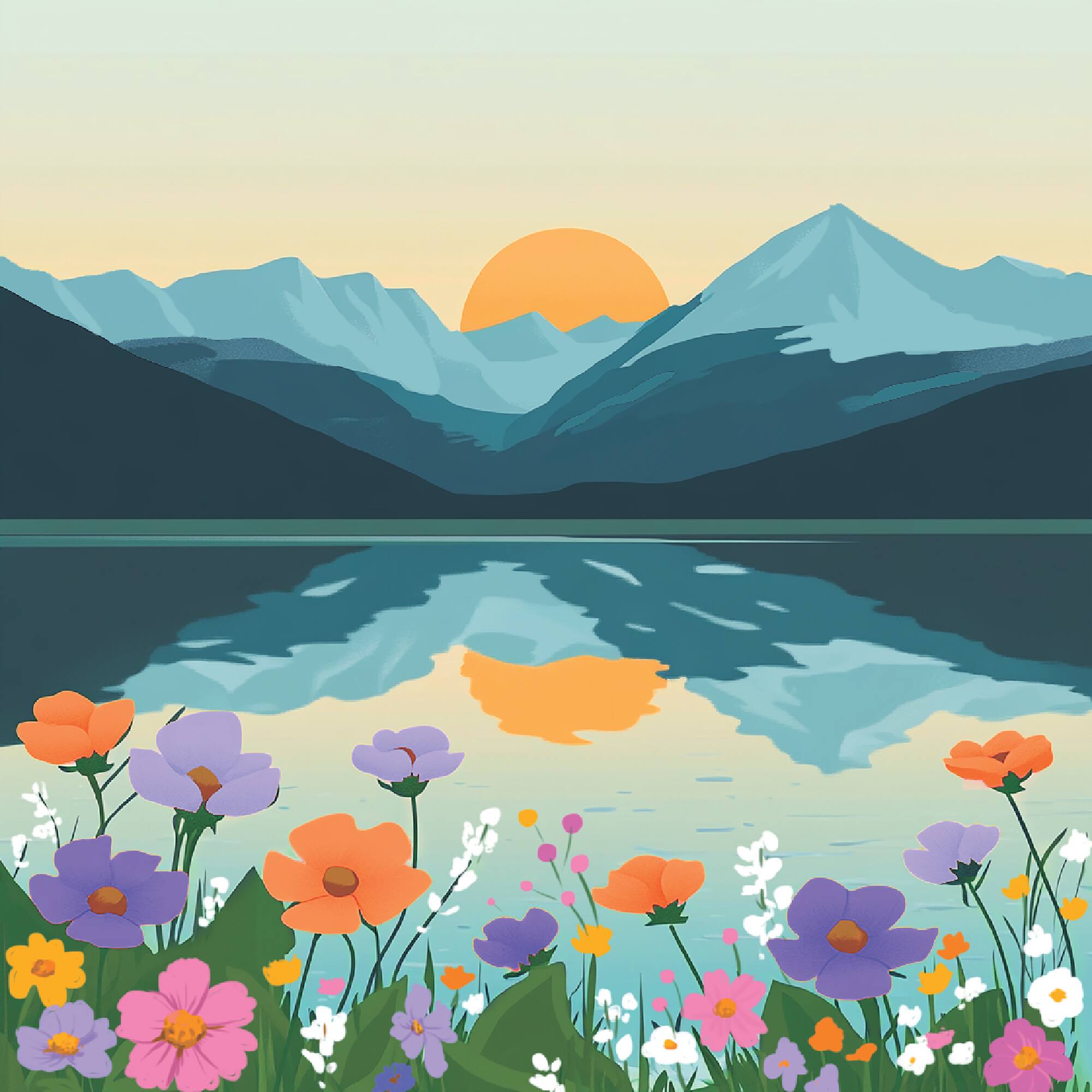 11" x 11" Summer Floral Mountain Canvas Painting Kit by Craft Smart®